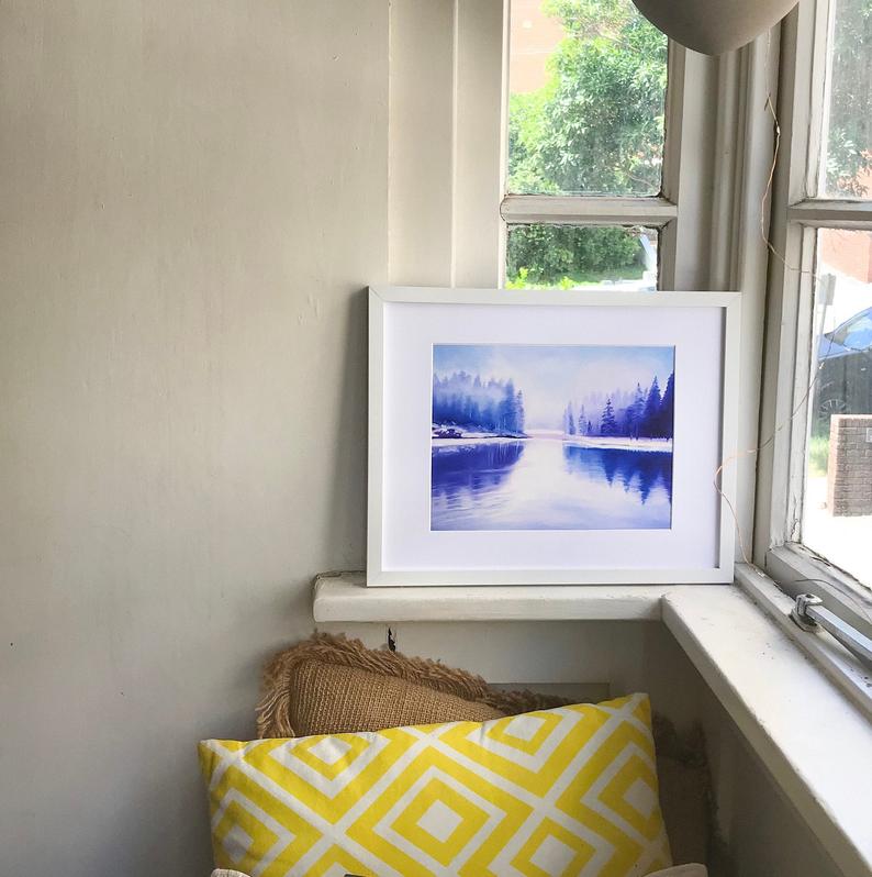 alpine print in frame