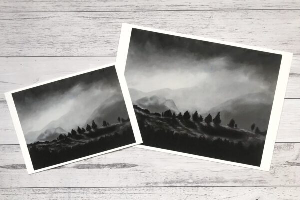 moody cloud black and white print